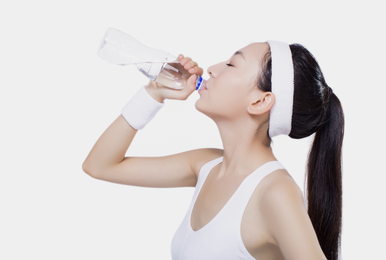 Woman drinking. Weight loss & general health products